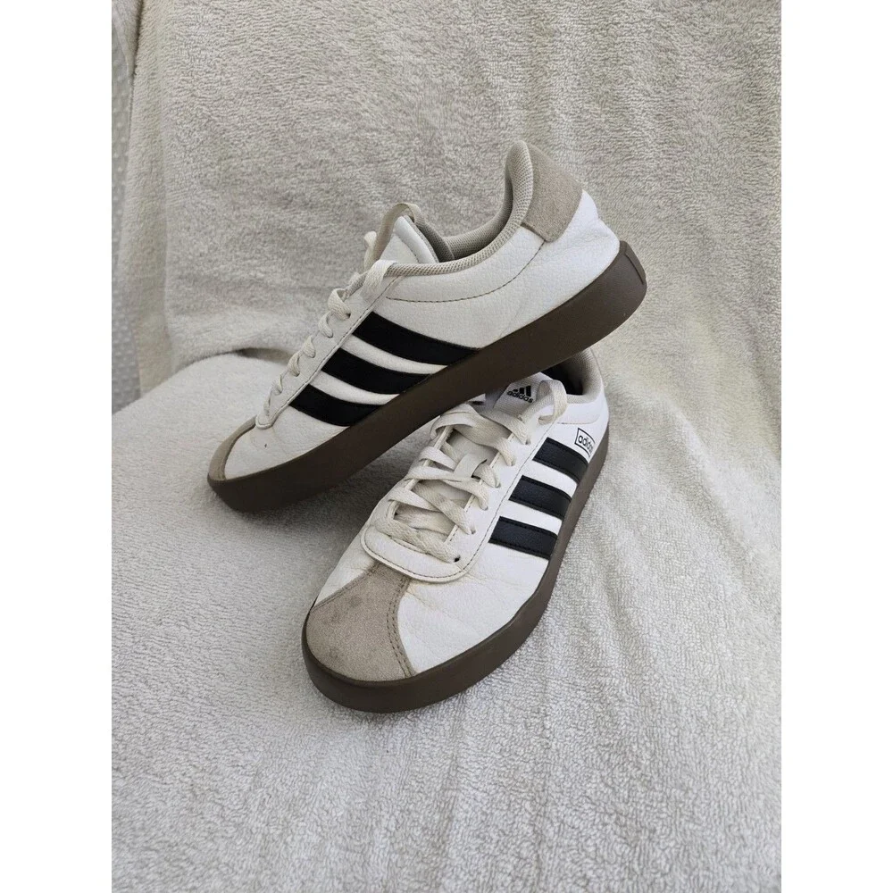 Adidas Women's VL Court 3.0 Sneaker White/Black Size 7.5 Lightly Used School